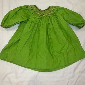 EUC Petit Ami green corduroy Christmas dress with bloomers